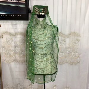 Bellydancer Hat Cap with Veil Halloween Costume Women